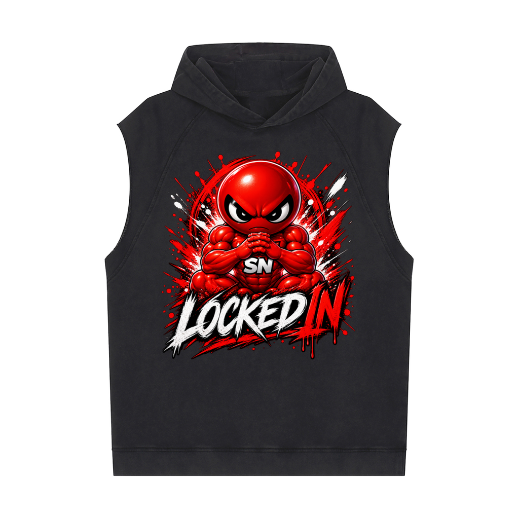 Swollen Nerd LOCKED IN Pre workout Sleeveless hoodie